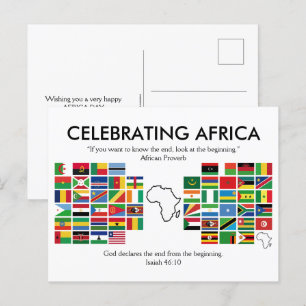 Anpassningsbar CELEBRATING AFRIKA Flaggor Helg Vykort