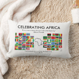 Anpassningsbar CELEBRATING AFRIKA Flaggor Lumbarkudde