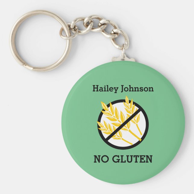 Anpassningsbar Celiac eller Wheat Allergy Personli Nyckelring (Framsidan)