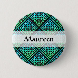 Anpassningsbar Celtic Knot - Diamond Tile Teal But Knapp