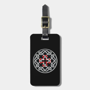 Anpassningsbar Celtic Knot Red Metallic Luggage Ta Bagagebricka