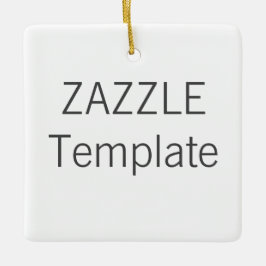 Anpassningsbar Ceramisk SQUARE Julgran Ornament