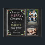 Anpassningsbar Chalkboard-julsamling Helg Vykort<br><div class="desc">Den här designen har en bakgrund med krita ram,  julblommor,  elegant spiral-pilar och snöflingor. Om du gillar min design,  kolla in min andra design även i den här samlingen.</div>