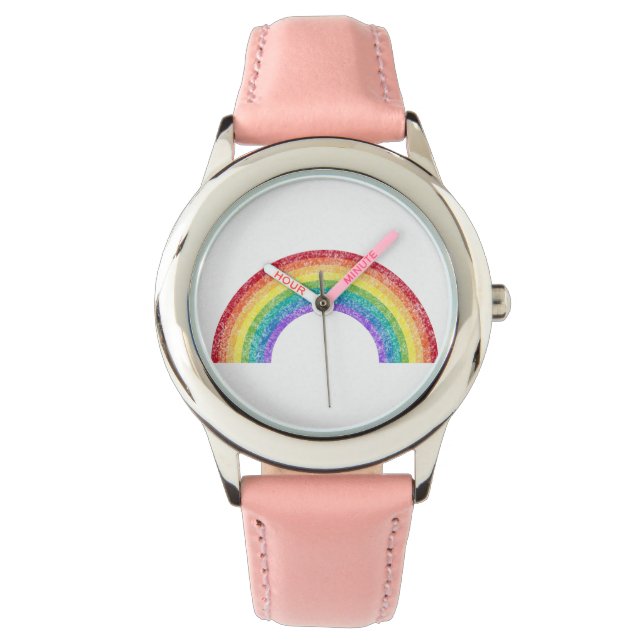 ANPASSNINGSBAR CHALKBOARD RAINBOW WATCH ARMBANDSUR (Framsida)