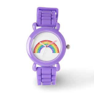 ANPASSNINGSBAR CHALKBOARD RAINBOW WATCH RED GNISTR ARMBANDSUR