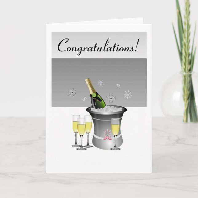 Anpassningsbar Champagne Firande Greeting Card Kort (Framsida)