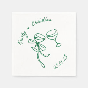 Anpassningsbar Champagne Toast Bröllop Napkins Pappersservett