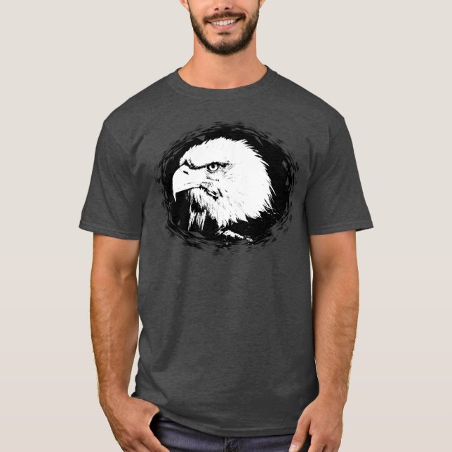 Anpassningsbar Charcol Heather Modern Elegant Eagl T Shirt (Framsida)