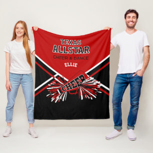 Anpassningsbar - Cheerlead 📣 - Red, Black & White Fleecefilt