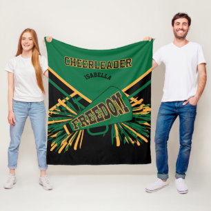 Anpassningsbar - CheerLeader 📣 - Mörk grönt, Guld Fleecefilt