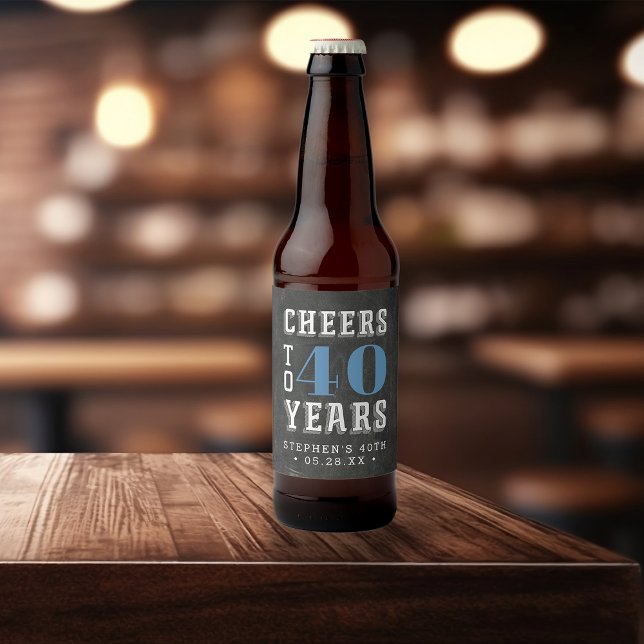 Anpassningsbar Cheers Milestone Birthday Ölflaska Etikett (Skapare uppladdad)