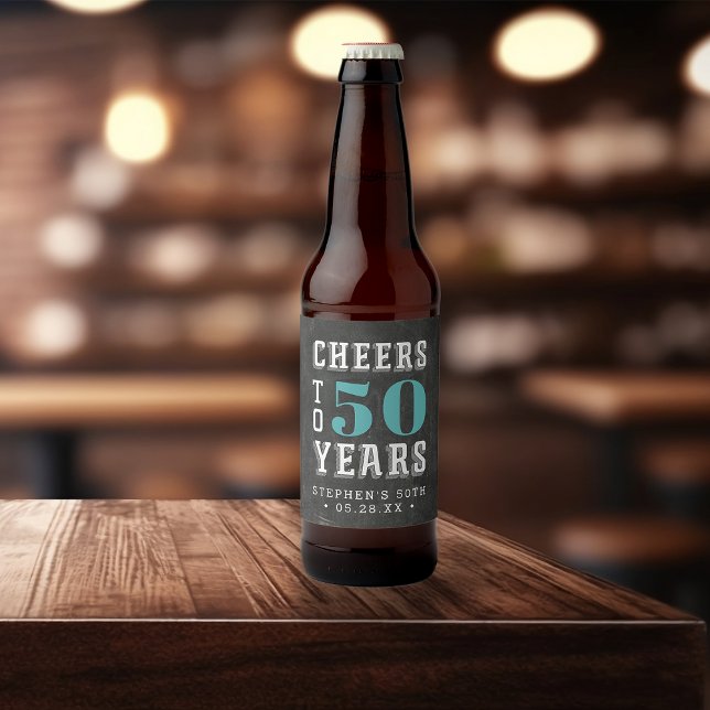 Anpassningsbar Cheers Milestone Birthday Ölflaska Etikett (Skapare uppladdad)