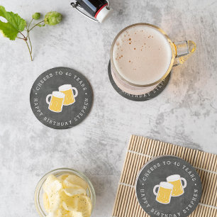 Anpassningsbar Cheers Milestone Födelsedagsfest Underlägg Papper Rund