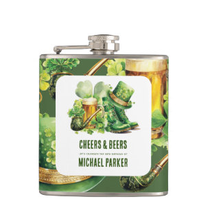 Anpassningsbar Cheers Öl Birthday St patrick's day Fickplunta