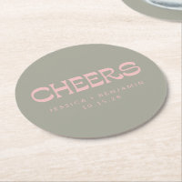 Anpassningsbar Cheers Sage Grönt Rosa Chic Modern 