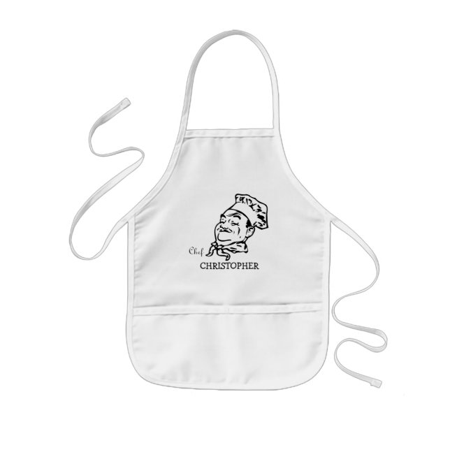 Anpassningsbar Chef Hat & Kids Apron Set Barnförkläde (Framsidan)
