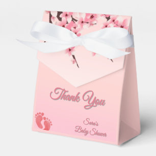 Anpassningsbar Cherry Blommar Baby Shower Tack Presentaskar