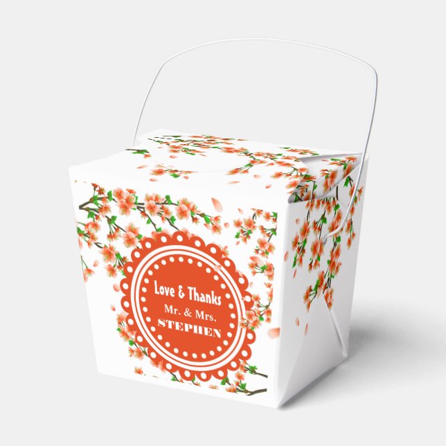 Anpassningsbar Cherry Blommar Bröllopsförmånslåda  Presentaskar (Framsidan Sidan)