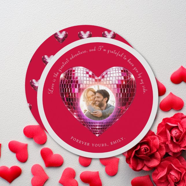 Anpassningsbar Cherry Coded Valentine Day Photo Ca Julkort (Custom Cherry Coded Valentine's Day Photo Card)