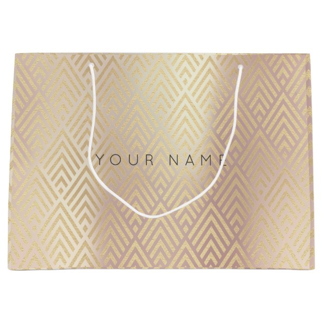 Anpassningsbar Chevron Geometry Metallic Ro Guld F (Framsidan)