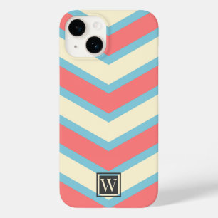 Anpassningsbar Chevron Monogram Pastel Orange Beig