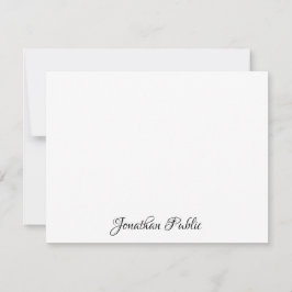 Anpassningsbar Chic Hand Script Text Enkel Personl Anteckningskort