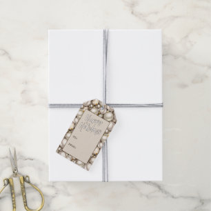 Anpassningsbar Chic Silver Guld Baubles Ornaments Presentetikett