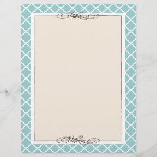 ANPASSNINGSBAR Chic Tan & Teal Trellis Gräns