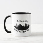 Anpassningsbar Chicago City Skyline Silhouette Boa Mugg<br><div class="desc">Den här svartvita grafiken har en representation av Chicago och visar stadens skyltsilhuett i en båtformad design. Det innehåller två anpassaden fält, som för närvarande läser "The Windy City" och "Chicago, My Town!" Med möjlighet att lägga till ett namn eller ett speciellt budskap fungerar mugg som en utmärkt gåva till...</div>