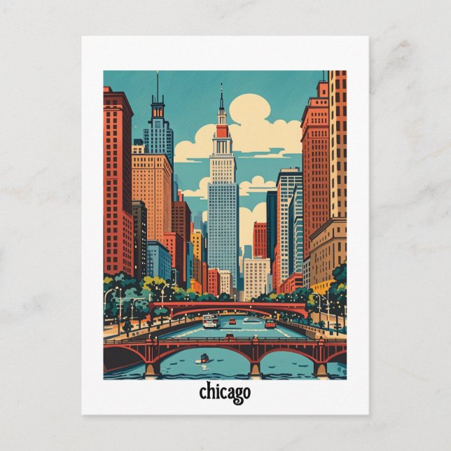 anpassningsbar Chicago Illinois Vykort (Framsida)