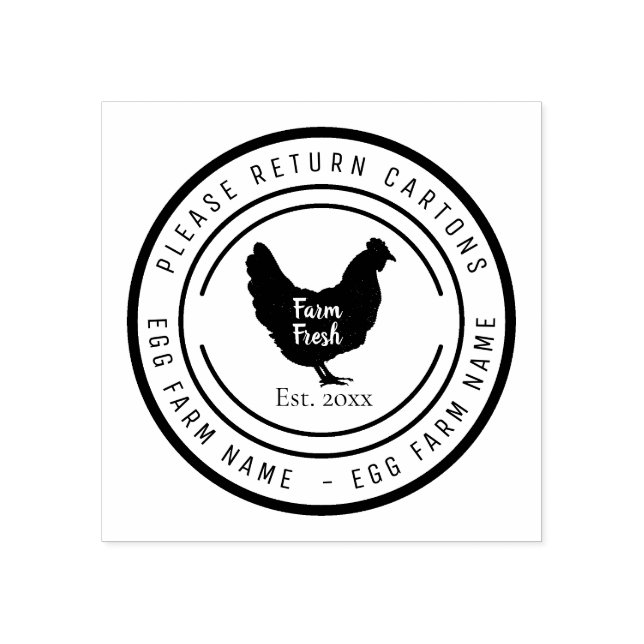 Anpassningsbar Chicken Farm Fresh Eggs Rubber Frim Stämpel (Tryck)