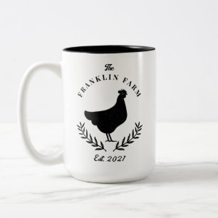 Anpassningsbar Chicken Farmhouse Land Två-Tonad Mugg