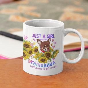 Anpassningsbar Chihuahua Älskare Solrosolärtränare Kaffemugg