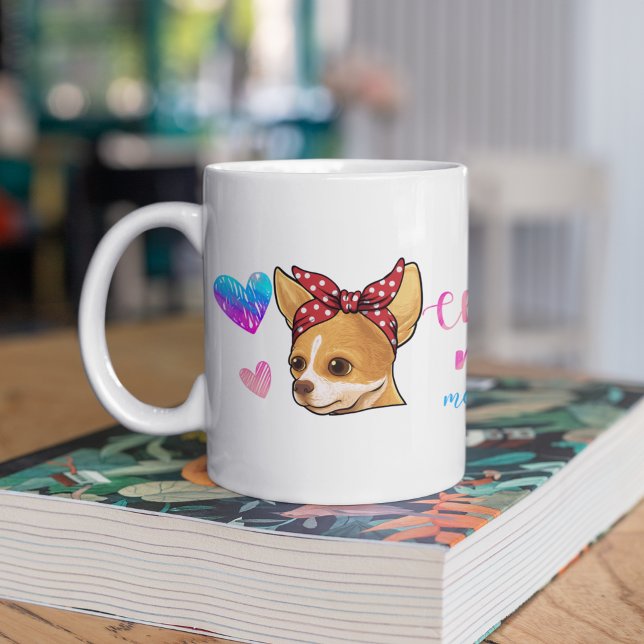 Anpassningsbar Chihuahua Mamma Cute Mors dag Hund  Kaffemugg (Skapare uppladdad)