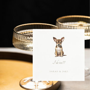 Anpassningsbar Chihuahua Pet Bröllop Napkins Pappersservett