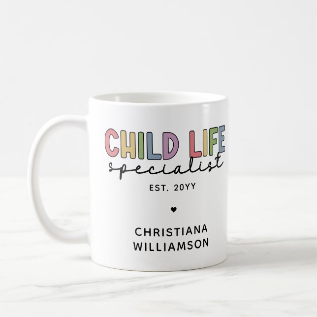 Anpassningsbar Child Life Specialist CCLS Gift Kaffemugg (Vänster)