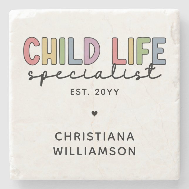 Anpassningsbar Child Life Specialist CCLS Gift Stenunderlägg (Framsidan)