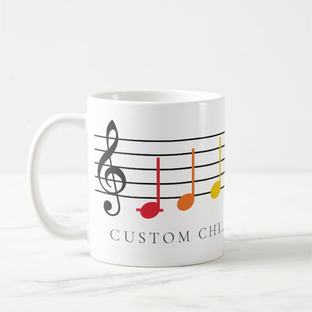 Anpassningsbar Children Choir Rainbow Musik noter Kaffemugg (Vänster)