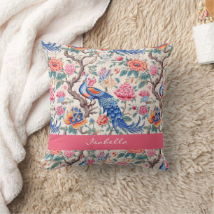 Anpassningsbar Chinoiserie Asian Blommigt Ligcape  Kudde