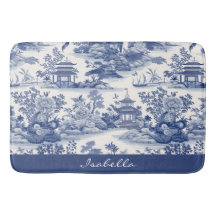 Anpassningsbar Chinoiserie Mönster Pagoda Blue Whi