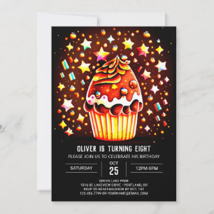 Anpassningsbar Chocolate Bliss Muffin Birthday Inbjudningar