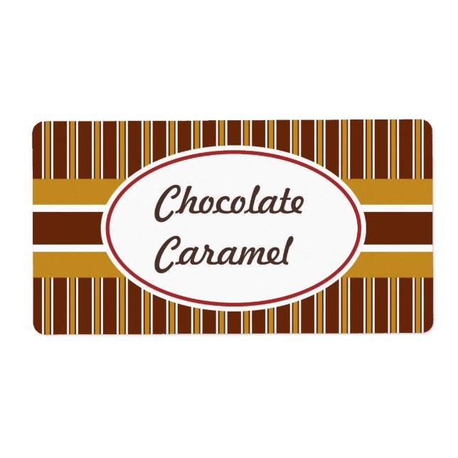 Anpassningsbar Chocolate Carmel-etiketter Fraktsedel (Framsidan)