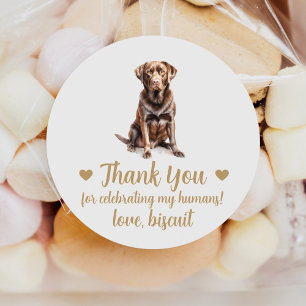 Anpassningsbar Chocolate Lab-Hund-favoritfästen Runt Klistermärke