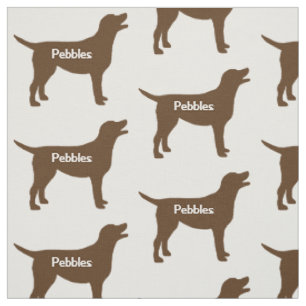 Anpassningsbar Chocolate Lab Hund Silhouette Fabri Tyg