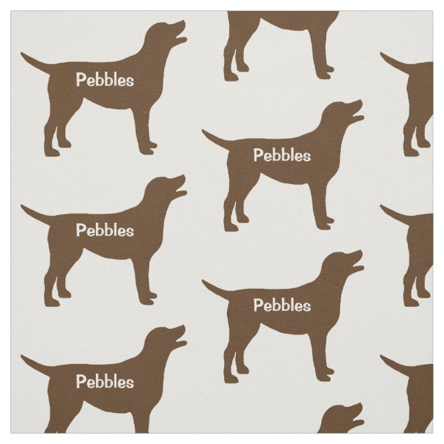 Anpassningsbar Chocolate Lab Hund Silhouette Fabri Tyg (Provkarta)