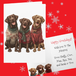 Anpassningsbar Chocolate Lab jul Ugly Sweater Kort