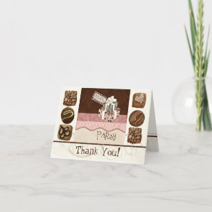 Anpassningsbar Chocolate Sweet Shoppe Corresponden Tack Kort