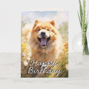 Anpassningsbar Chow Chow Grattis på födelsedagen C Tack Kort
