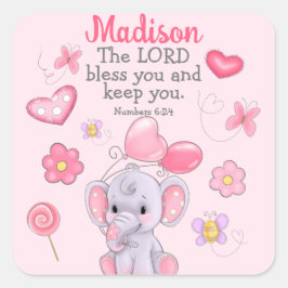 Anpassningsbar Christian Blating Scripture Rosa St Fyrkantigt Klistermärke