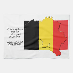 Anpassningsbar Christian FLAGGA AV BELGIEN Kitchen Kökshandduk